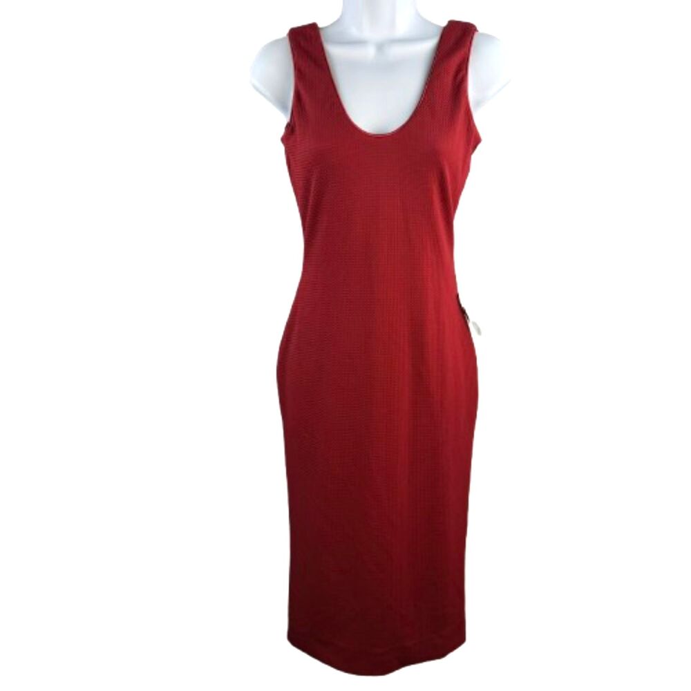 Dress the Population Rust Sleeveless Tank Midi Bodycon Silhouette Dress Size S